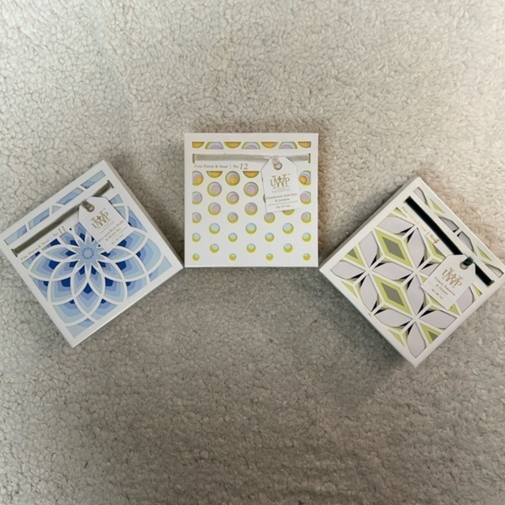 UWP Up with Paper Artisan Crafted LUXE Fine Soap w/ Shea Butter Boxed Soap Trio
